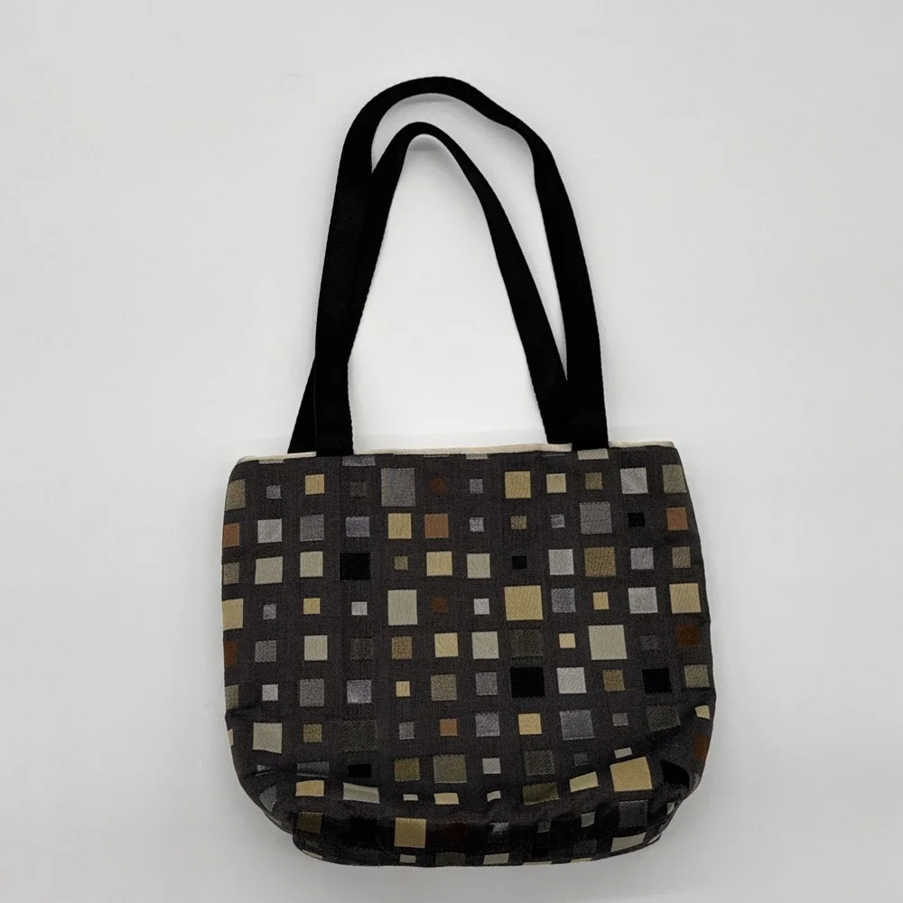 VIV‎ PICKLE Vintage One Of A Kind Designer Handbag Geometric Black Grey Unused
